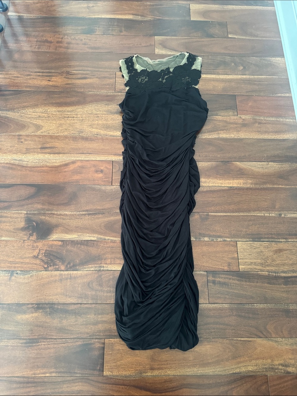 Bailey 44 Black Maxi Dress with Lace Yoke